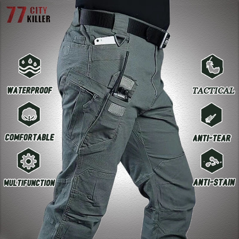Tactical Pants Men Big Size 5XL SWAT Combat Army Trousers Male Multi-pocket Military Waterproof Wear Resistant Mens Cargo Jogger